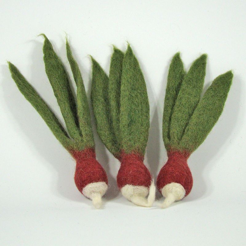 Lot de mini légumes - 3 radis - Papoose Toys  - 1